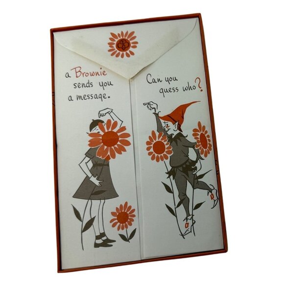 Vintage Brownie Girl Scout Notes Stationery Set 24 Sheets Envelopes 1970s - Picture 4 of 6
